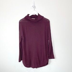 Caslon Nordstrom Purple Long Sleeve Cowl Neck Top